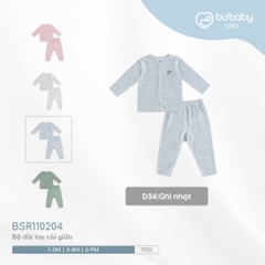 (0-9M) Bộ dài tay cài giữa BSR110204 Siro cho bé sơ sinh - BU Baby sơ sinh - Quần áo Bu baby