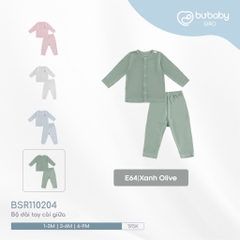 (0-9M) Bộ dài tay cài giữa BSR110204 Siro cho bé sơ sinh - BU Baby sơ sinh - Quần áo Bu baby