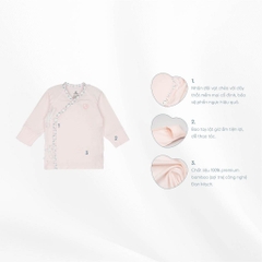 Set 2 áo dài tay buộc dây chéo Iconic cho bé sơ sinh chất liệu sợi tre - Bambus BBB3108NS| Quần áo BuBaby chính hãng