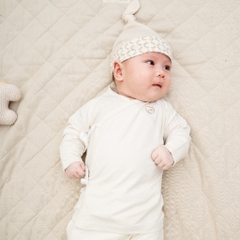 Set 2 áo dài tay buộc dây chéo Iconic cho bé sơ sinh chất liệu sợi tre - Bambus BBB3108NS| Quần áo BuBaby chính hãng