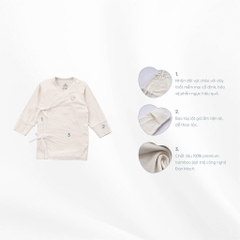 Set 2 áo dài tay buộc dây chéo Iconic cho bé sơ sinh chất liệu sợi tre - Bambus BBB3108NS| Quần áo BuBaby chính hãng