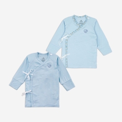 Set 2 áo dài tay buộc dây chéo Iconic cho bé sơ sinh chất liệu sợi tre - Bambus BBB3108NS| Quần áo BuBaby chính hãng