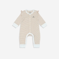 (1M-12M) Bộ đồ liền thân BSR2142ST dài tay bèo vai, cài giữa Siro Stripy - Siro -	Bu baby sơ sinh – Quần áo Bubaby