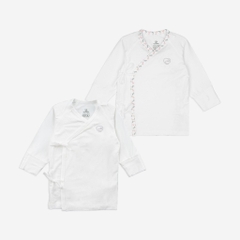 Set 2 áo dài tay buộc dây chéo Iconic cho bé sơ sinh chất liệu sợi tre - Bambus BBB3108NS| Quần áo BuBaby chính hãng