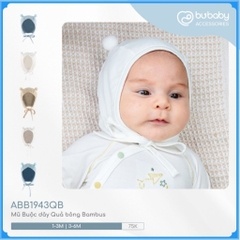 BU Baby (0-12M) Mũ Buộc dây Quả bông ABC1943QB Muda cho bé trai, bé gái  sơ sinh - Bamco  - Mũ bu baby - Mũ Bu sơ sinh