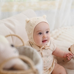 BU Baby (0-12M) Mũ Buộc dây Quả bông ABC1943QB Muda cho bé trai, bé gái  sơ sinh - Bamco  - Mũ bu baby - Mũ Bu sơ sinh