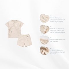 (1-3M) Bộ ngắn tay cài chéo dễ thương mềm mại, thoải mái cho bé - Bambus BBB130802 | Quần áo BuBaby chính hãng
