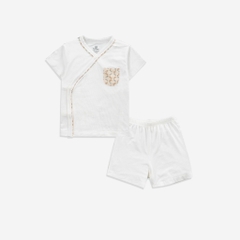 (1-3M) Bộ ngắn tay cài chéo dễ thương mềm mại, thoải mái cho bé - Bambus BBB130802 | Quần áo BuBaby chính hãng