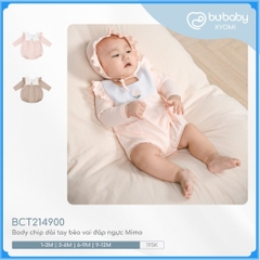 (1-12M) Body chip dài tay bèo vai đáp ngực Mimo Bu Baby BCT214900 - Bubaby sơ sinh