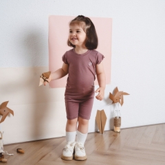 Bộ quần áo bèo tay cổ tròn Siro cho bé gái từ 6 tháng đến 5 tuổi - Siro BSR130402 | Quần áo Bubaby