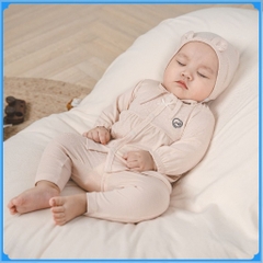 (0-12M) Bộ dài tay cài giữa nhún ngực BSR110203 Siro cho bé sơ sinh - Bubaby sơ sinh