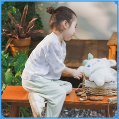 (6M-5Y) Bộ tay lỡ cổ tròn, quần dài BCT120400 Mimo cho bé gái, bé trai  - Pure Cotton | Quần áo BU Baby chính hãng