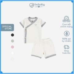 Bộ ngắn tay cài chéo cho bé sơ sinh từ 1 đến 9 tháng tuổi - Siro BSR130801 | Quần áo BuBaby chính hãng