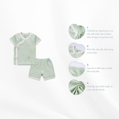 Bộ ngắn tay cài chéo cho bé sơ sinh từ 1 đến 9 tháng tuổi - Siro BSR130801 | Quần áo BuBaby chính hãng