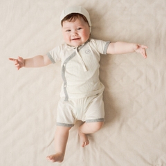 Bộ ngắn tay cài chéo cho bé sơ sinh từ 1 đến 9 tháng tuổi - Siro BSR130801 | Quần áo BuBaby chính hãng