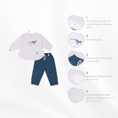 (12M-5Y) Bộ dài tay cho bé - Bộ dài tay cổ tròn cho bé  - Bu baby bé trai - Bubaby bé gái - Quần áo BU Baby chính hãng