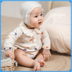 (0-12M) Body chip dài tay bèo cổ Gloute BCT213301 - Bubaby sơ sinh - bubaby bé gái