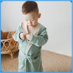 Áo choàng tắm buộc dây chui đầu cho trẻ sơ sinh - Terry Cotton ATR614301- áo choàng tắm cho bé