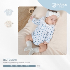 (0-12M) Body chip dài tay bèo cổ Gloute BCT213301 - Bubaby sơ sinh - bubaby bé gái