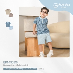 (6M-5Y) Bộ ngắn tay cổ Polo Iconic 3 BPN130310- Quần áo Bubaby - Bubaby bé trai - Bu baby bé gái