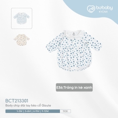 (0-12M) Body chip dài tay bèo cổ Gloute BCT213301 - Bubaby sơ sinh - bubaby bé gái