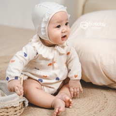 (0-12M) Body chip dài tay bèo cổ Gloute BCT213301 - Bubaby sơ sinh - bubaby bé gái