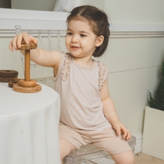 Bộ sát nách Siro cho các bé gái bèo nhún dễ thương - BU Siro BSR143100 | Quần áo BuBaby chính hãng