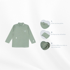 (6M-5Y) Áo dài tay cao cổ BSR310901 Siro Jacquard nhiều màu sắc - Siro - Bubaby bé trai – Bubaby bé gái – Quần áo Bubaby