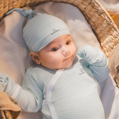 Mũ nút thắt Siro Stripy cho bé sơ sinh ASR1924ST - Bubaby sơ sinh - Mũ Bubaby - Bao tay Bu baby