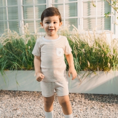 (1Y-5Y) Bộ quần áo ngắn tay Cổ tròn túi ngực BSR1304ST Siro Stripy Bubaby bé trai – Bu baby bé gái – Quần áo Bubaby