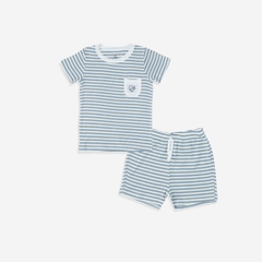 (1Y-5Y) Bộ quần áo ngắn tay Cổ tròn túi ngực BSR1304ST Siro Stripy Bubaby bé trai – Bu baby bé gái – Quần áo Bubaby