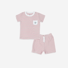 (1Y-5Y) Bộ quần áo ngắn tay Cổ tròn túi ngực BSR1304ST Siro Stripy Bubaby bé trai – Bu baby bé gái – Quần áo Bubaby