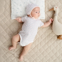 (0-12M) Bodychip ngắn tay cổ chồm BBB2305NS Iconic cho bé sơ sinh vải sợi tre mềm mại - Bambus  | Bubaby sơ sinh