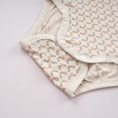 (0-12M) Bodychip ngắn tay cổ chồm BBB2305NS Iconic cho bé sơ sinh vải sợi tre mềm mại - Bambus  | Bubaby sơ sinh