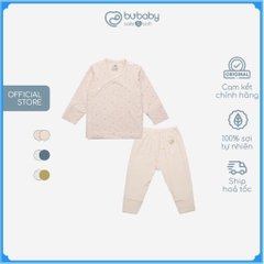 Bộ quần áo dài tay cài chéo bao tay chân lật Glory - Bambus BBB110807 | Quần áo BuBaby chính hãng