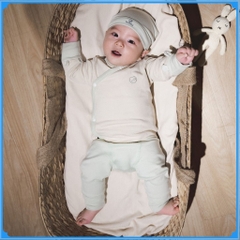 (NB-3M) Bộ dài tay cài chéo sơ sinh sợi tre BU Bambus BBB1108FF | Quần áo BU Baby chính hãng