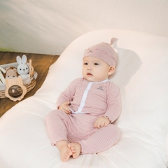 (1-12M) Bộ quần áo dài tay BSR1102ST Cài giữa bèo gấu Siro Stripy cho bé -	Bubaby sơ sinh – Quần áo Bubaby