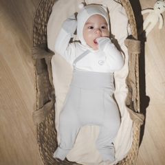 (NB-3M) Bộ dài tay cài chéo sơ sinh sợi tre BU Bambus BBB1108FF | Quần áo BU Baby chính hãng