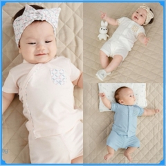 (0-12M) Bộ ngắn tay cài giữa cho bé sơ sinh chất liệu sợi tre mềm mại - Bu baby sơ sinh  Quần áo BuBaby Bambus BBB130203