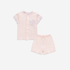 (0-12M) Bộ ngắn tay cài giữa cho bé sơ sinh chất liệu sợi tre mềm mại - Bu baby sơ sinh  Quần áo BuBaby Bambus BBB130203