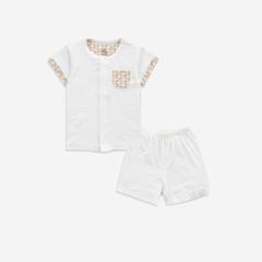 (0-12M) Bộ ngắn tay cài giữa cho bé sơ sinh chất liệu sợi tre mềm mại - Bu baby sơ sinh  Quần áo BuBaby Bambus BBB130203