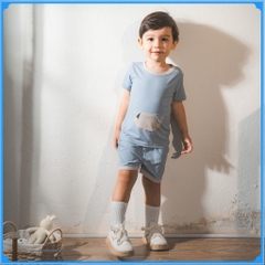 (1Y-5Y) Bộ ngắn tay cổ tròn sợi tre BU BSR1304FF Bubaby bé trai – Bubaby bé gái – Quần áo Bubaby