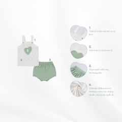 (6M-18M) Bộ quần đùi, áo hai dây bé gái BBB153101 - Bu baby bé gái - Quần áo Bu baby bambus
