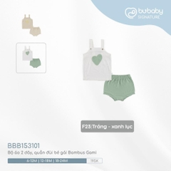 (6M-18M) Bộ quần đùi, áo hai dây bé gái BBB153101 - Bu baby bé gái - Quần áo Bu baby bambus