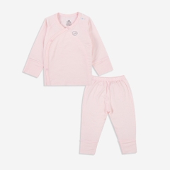 (NB-Blue) Bộ quần áo dài tay cài chéo, bao tay chân lật Twinkle - Bambus BBB110800 - Quần áo BuBaby -Bubaby sơ sinh