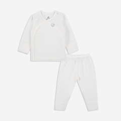 (NB-Blue) Bộ quần áo dài tay cài chéo, bao tay chân lật Twinkle - Bambus BBB110800 - Quần áo BuBaby -Bubaby sơ sinh