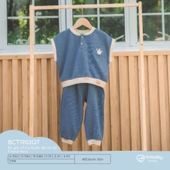 (1Y-5Y) Bộ dài tay cài vai chất nỉ ấm áp - Bộ quần áo mùa đông Bubaby - Bubaby bé trai – Bubaby bé gái – Quần áo Bubaby