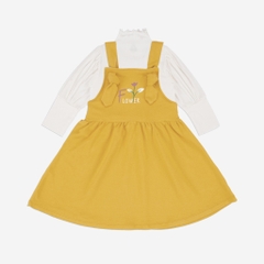 Set váy yếm kèm áo dài tay bé gái - Terry BBC613100 | Quần áo BuBaby chính hãng