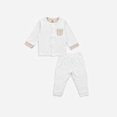 Bộ dài tay cài giữa cho bé sơ sinh vải sợi tre mểm mại - Bambus BBB110201 | Quần áo BuBaby chính hãng