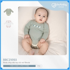 (1-12M) Bubaby Body chip dài tay cài vai Gloute BBC210103 - Bubaby sơ sinh
